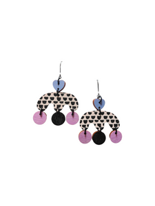 Horisontti Earrings Lavender/Black