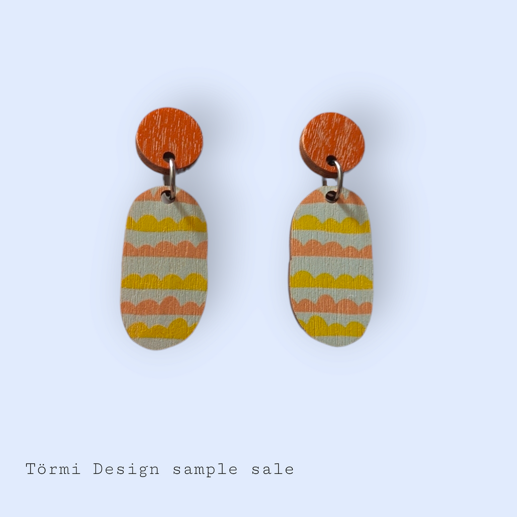 Pilvi Earrings Orange/yellow/gray