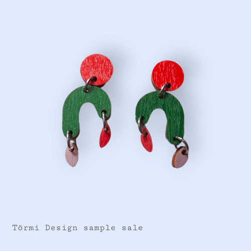 Papu earrings Red/Green