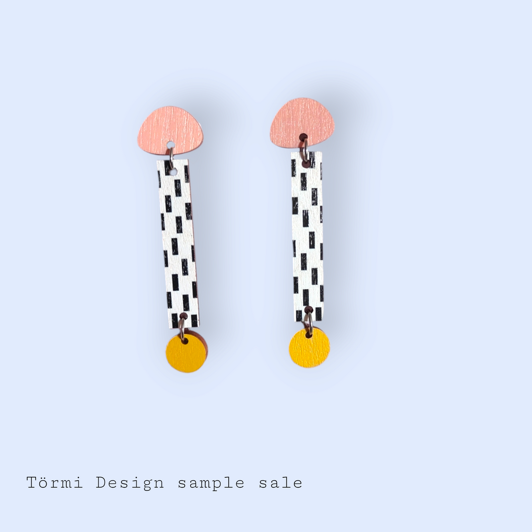 Koivu Earrings Pink/yellow