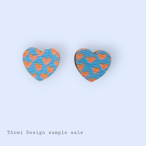 Sydän mini earrings blue/orange