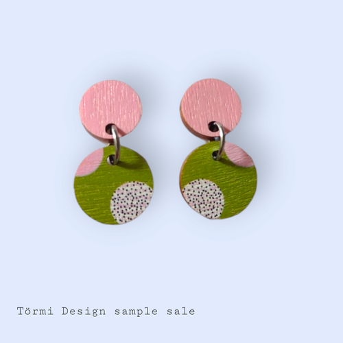 Satu Earrings Pink/Lime