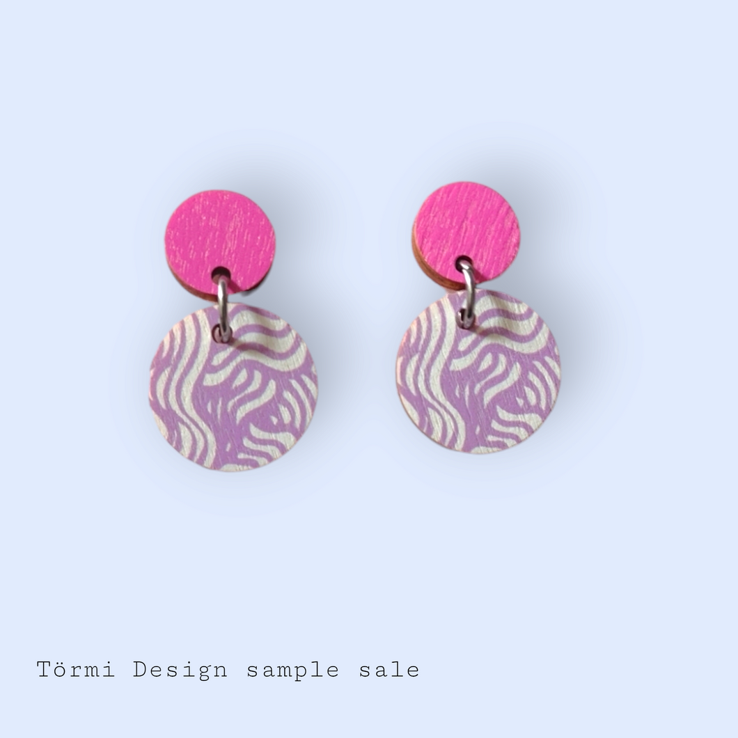 Aallokko color Earrings pink/lila