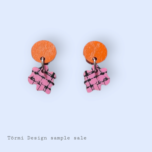 Verkko Earrings Orange/Pink