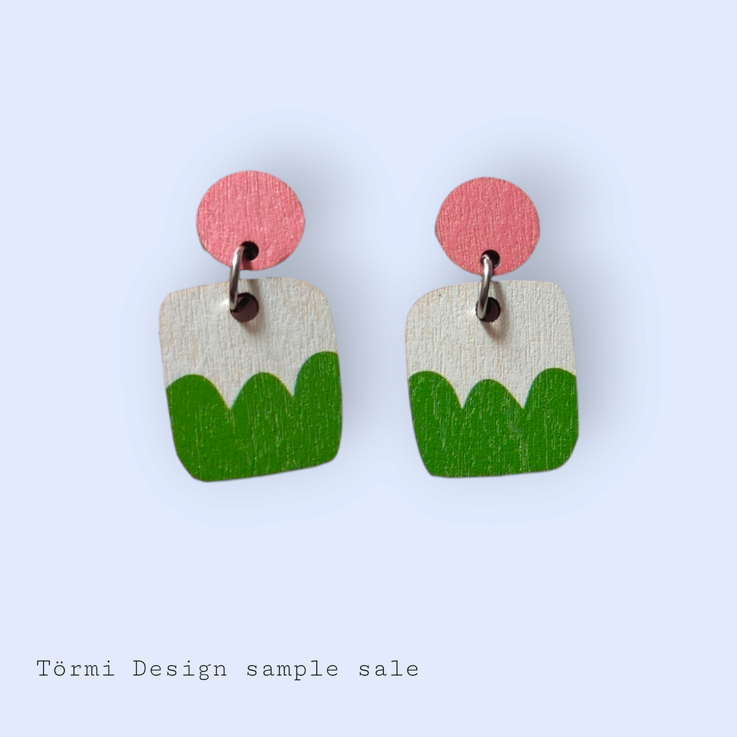 Kumpu Earrings Pink/Lime