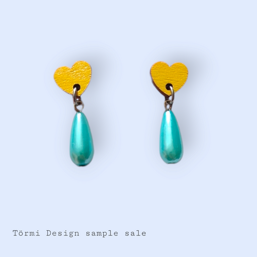 Helmi Mini Earrings Yellow/light blue