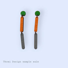 Lastu Earrings Green/Orange/Gray