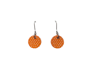 Täplä Earrings orange/white polka dots