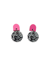 Aallokko color Earrings pink/black