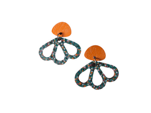 Tuomi Earrings Orange/Teal