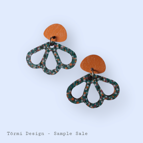 Tuomi Earrings Orange/Teal