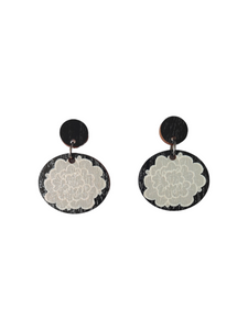 Pioni Earrings Black/Gray