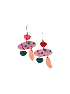 Kuura Earrings red/lavender