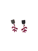 Mäkikello Earrings black/burgundy