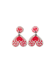 Muru Earrings Red/White