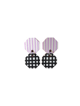 Hunaja Earrings Large - lilac/black