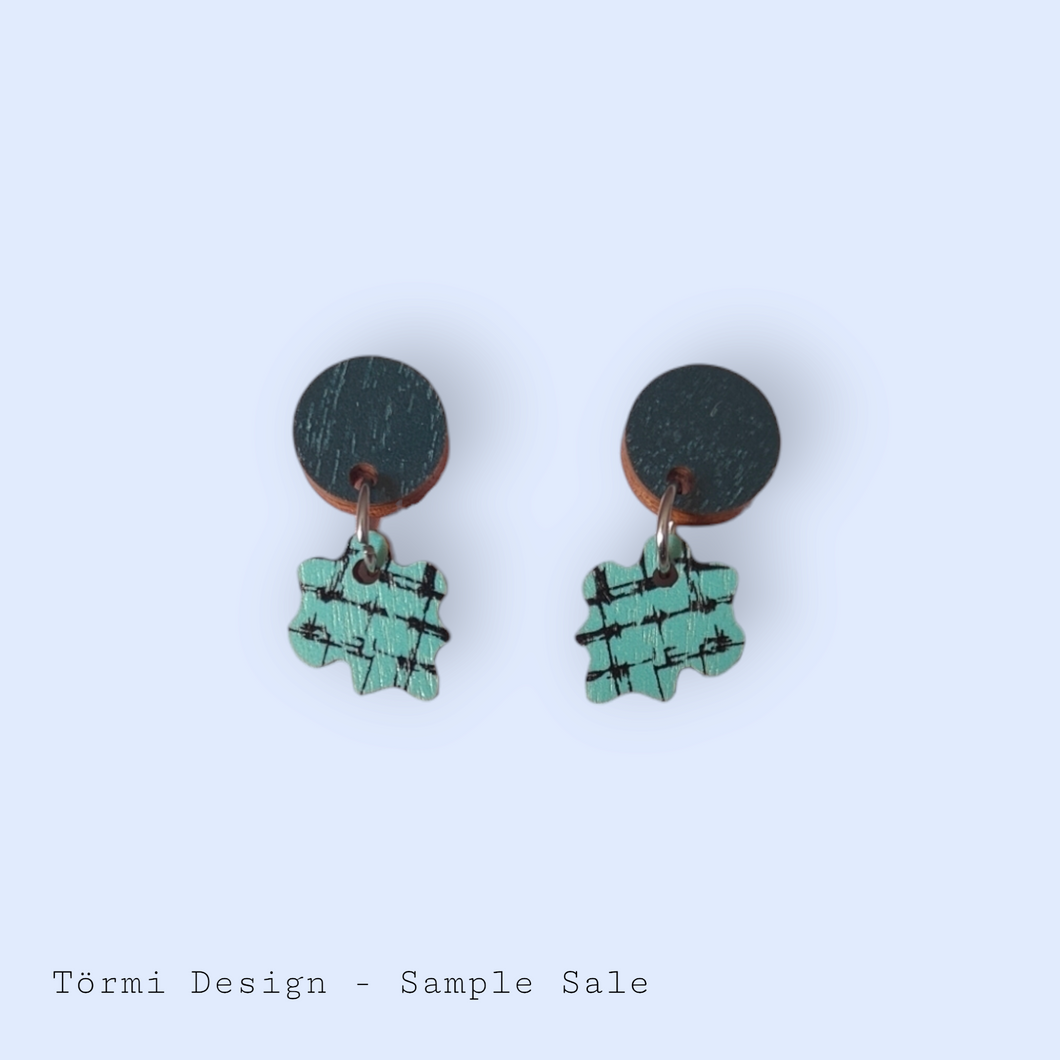 Verkko Earrings Dark green/Turquoise