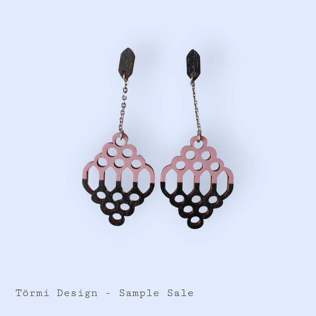 Kenno Earrings Black/Pink