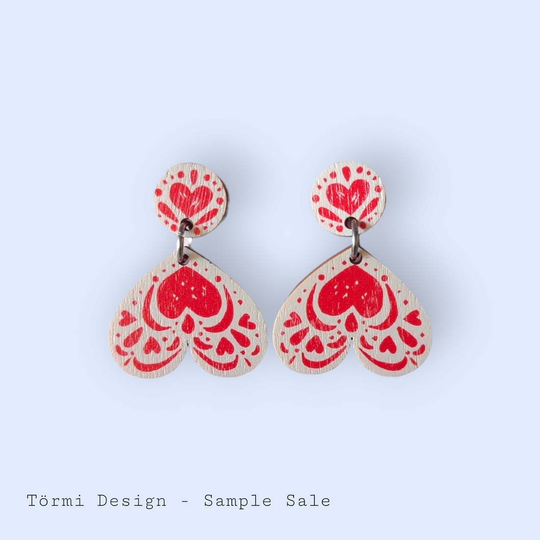 Muru Earrings Red/White