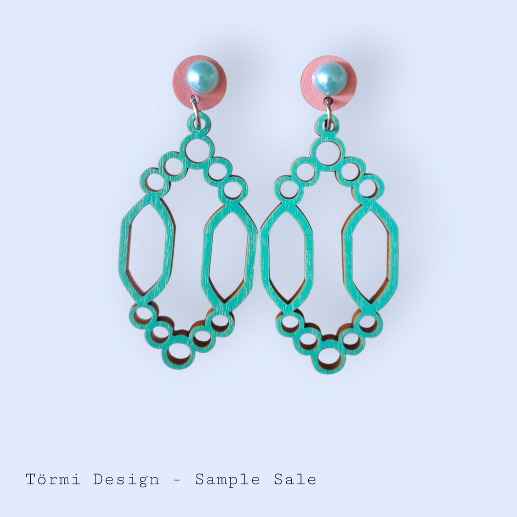 Humu Earrings Pink/Turquoise