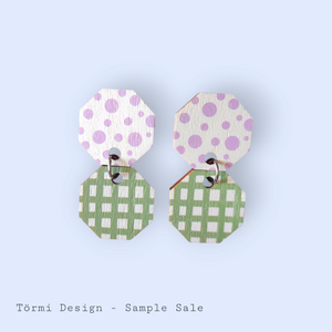 Hunaja Earrings Large - lilac/olive