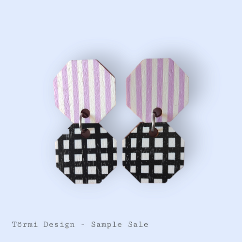 Hunaja Earrings Large - lilac/black