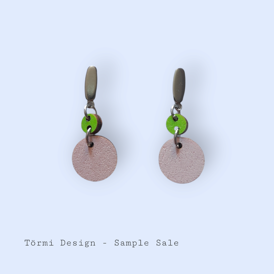 Paju Earrings Steel/Lime/Lila