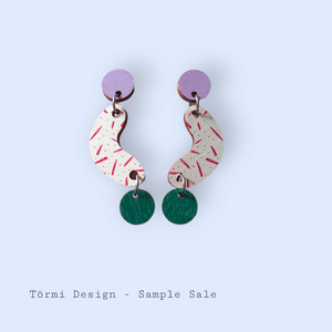 Bansku Earrings Lila/Red/Green