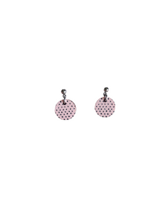 Täplä Earrings Steel pink/black polka dot