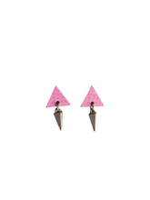 Kolmio Earrings Pink/steel