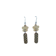 Kukka Earrings wood/black