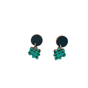 Verkko Earrings Dark green/Turquoise