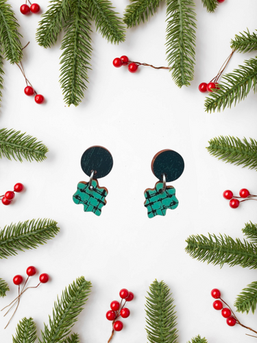 Verkko Earrings Dark green/Turquoise