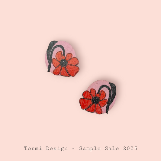 Daalia mini Earrings Red/Pink