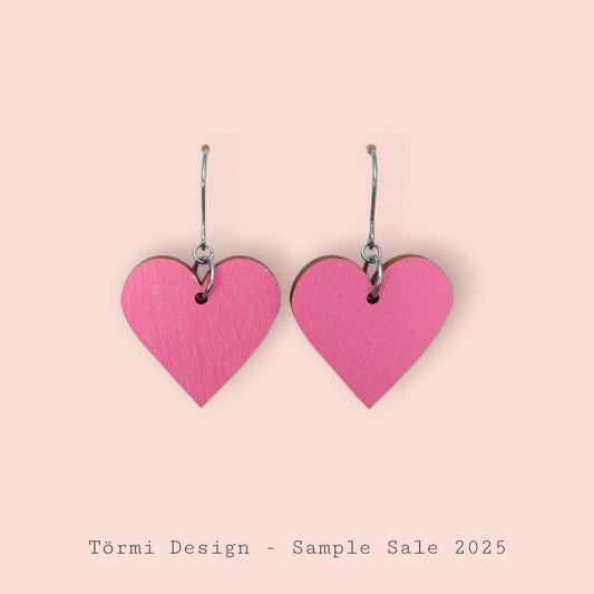 Sydän Earrings Large Pink