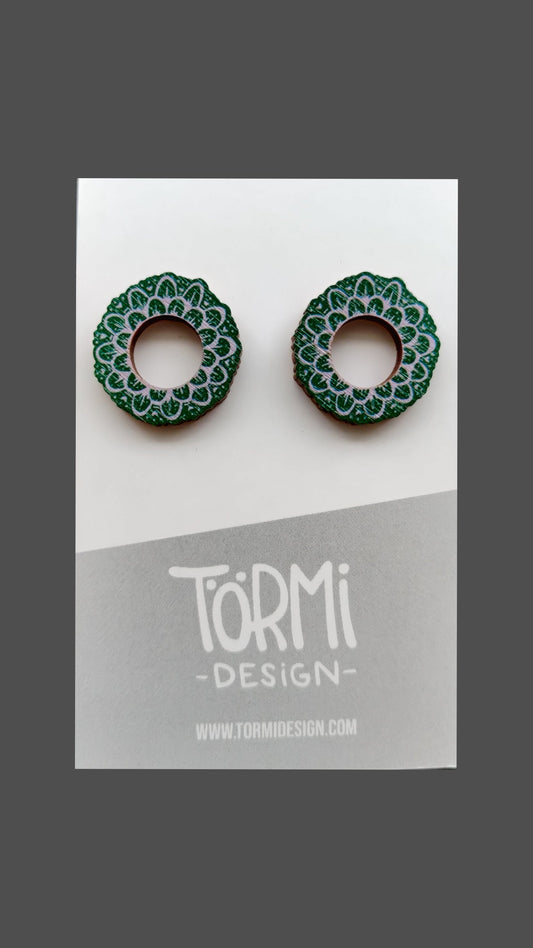 Seppele Mini Earrings Green/lila