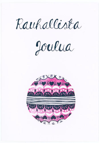 Rauhallista Joulua Red Postcard