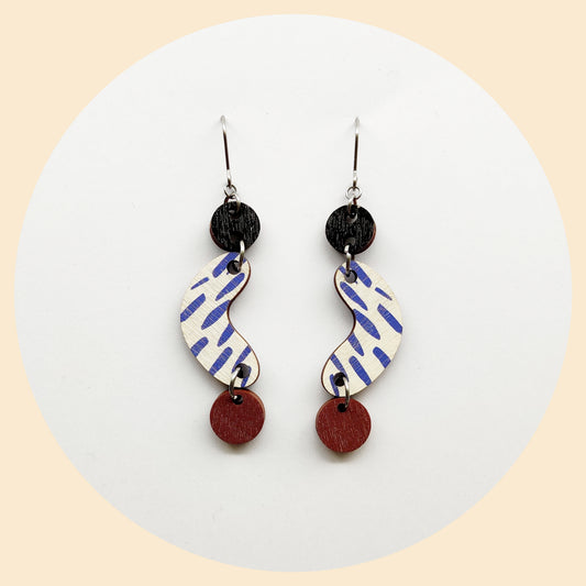 Bansku Earrings Black/Blue/Brown