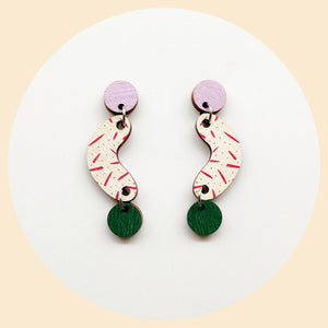 Bansku Earrings Lila/Red/Green