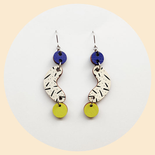 Bansku Earrings Blue/Black/Yellow
