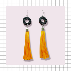 Tassel Earrings black/yellow