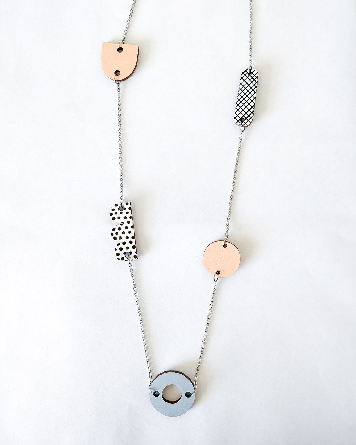 Horisontti Necklace Peach/Light Blue