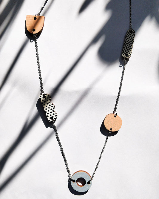 Horisontti Necklace Peach/Light Blue