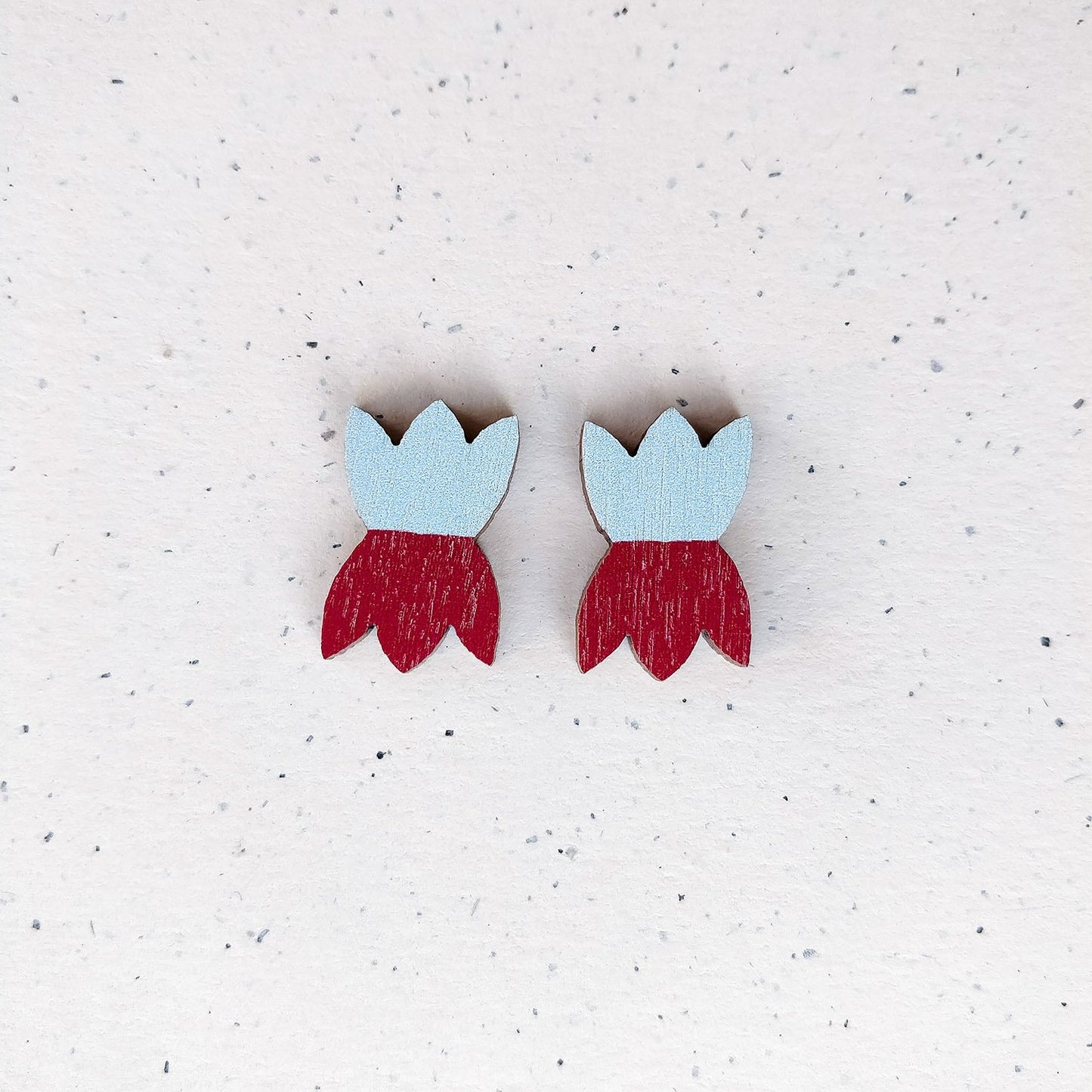 Metsätähti Earrings Burgundy/Light Blue