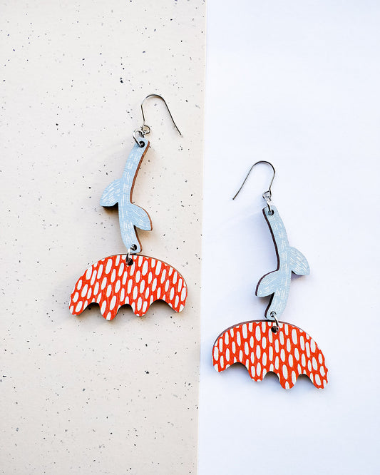Vuokko Earrings Red/light blue