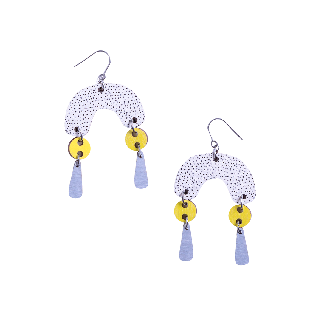 Karuselli Earrings yellow/light blue