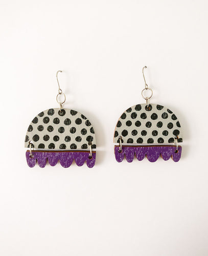 Kissankello Earrings Black/Purple