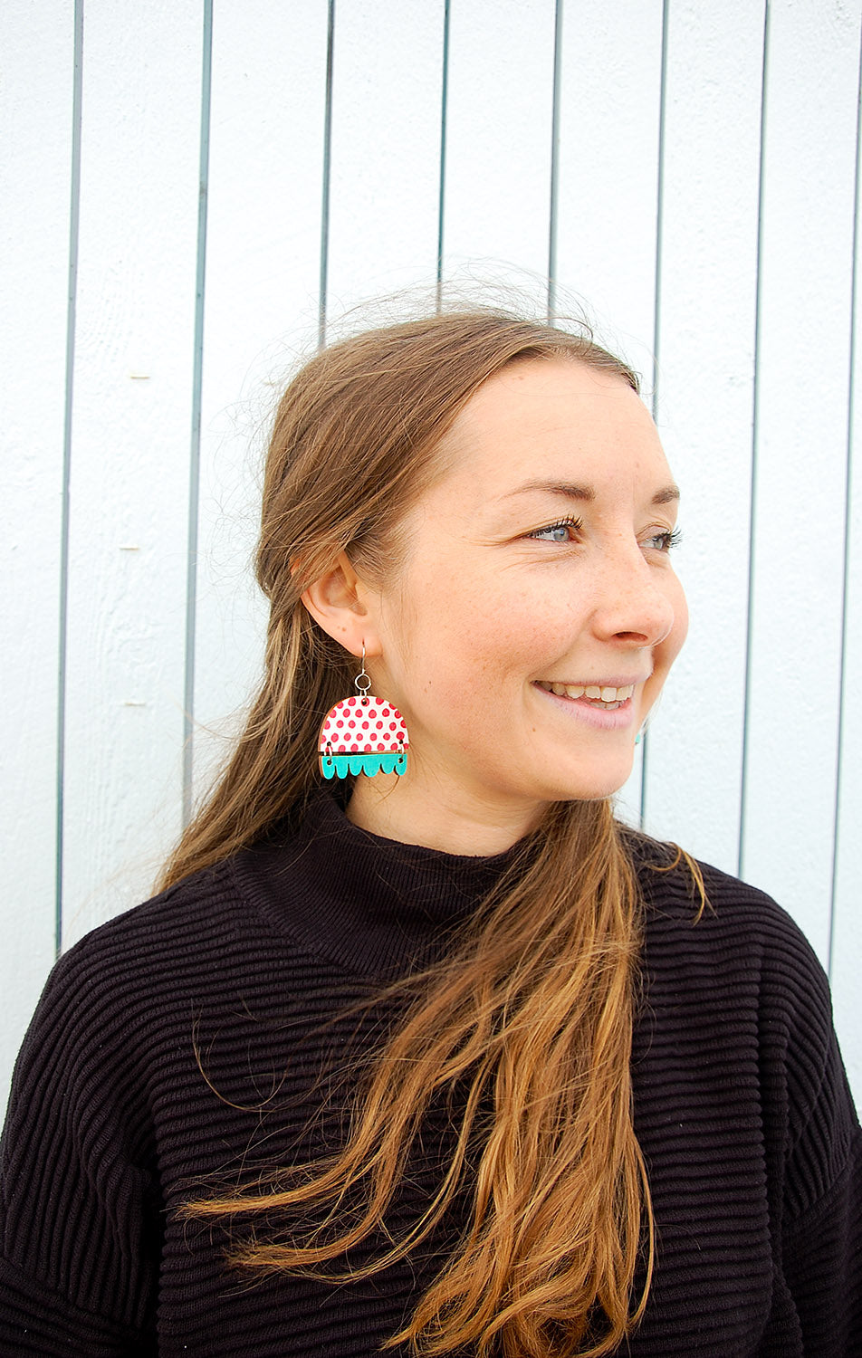 Kissankello Earrings Red/Turquoise