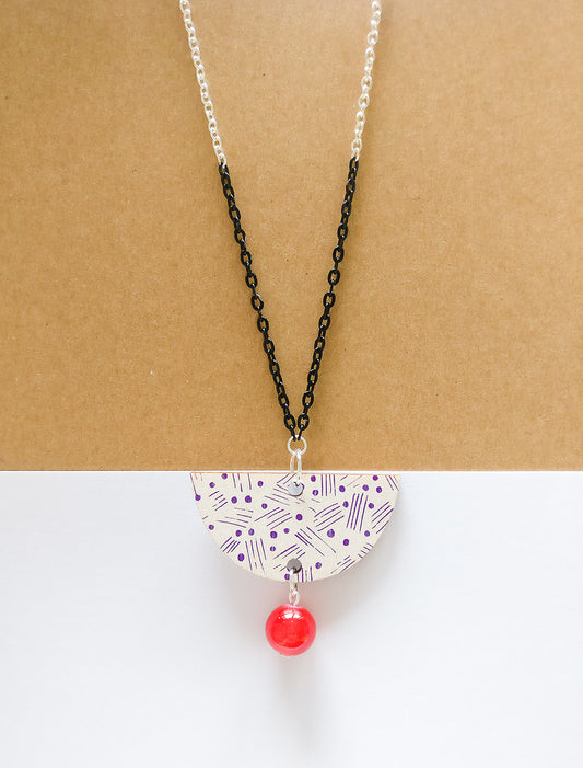 Vene Necklace Black/White/Red
